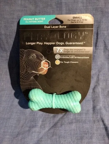 Dog Bone Playology Peanut Butter Scent Small Up To 15 lb