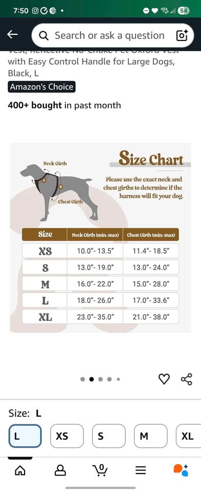 Dog harness size L - photo 2