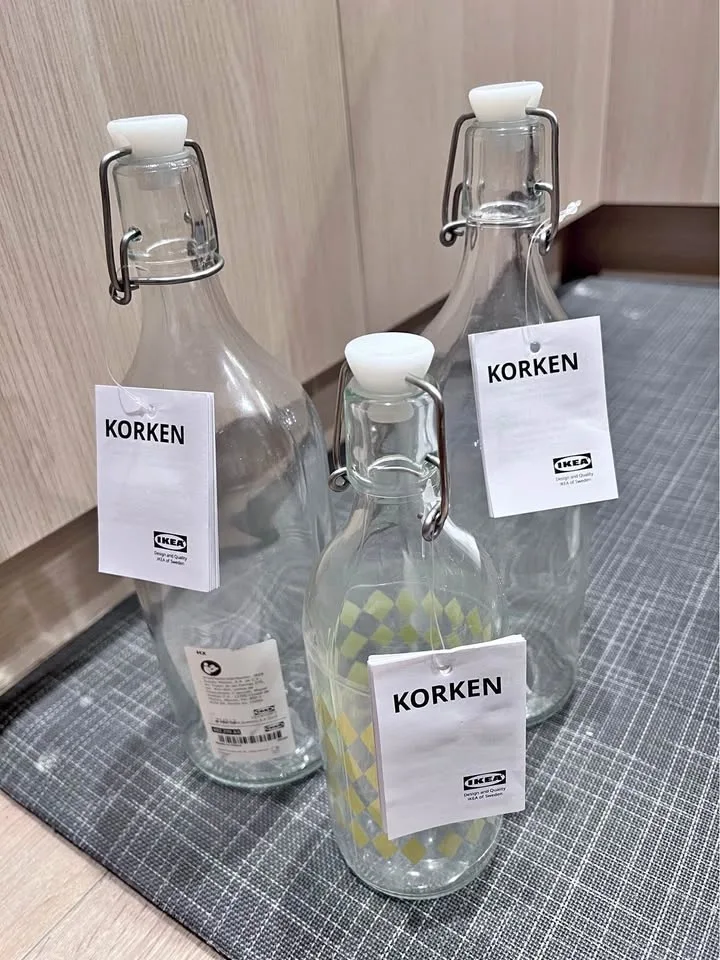 IKEA Glass Bottles + Vase – Brand New