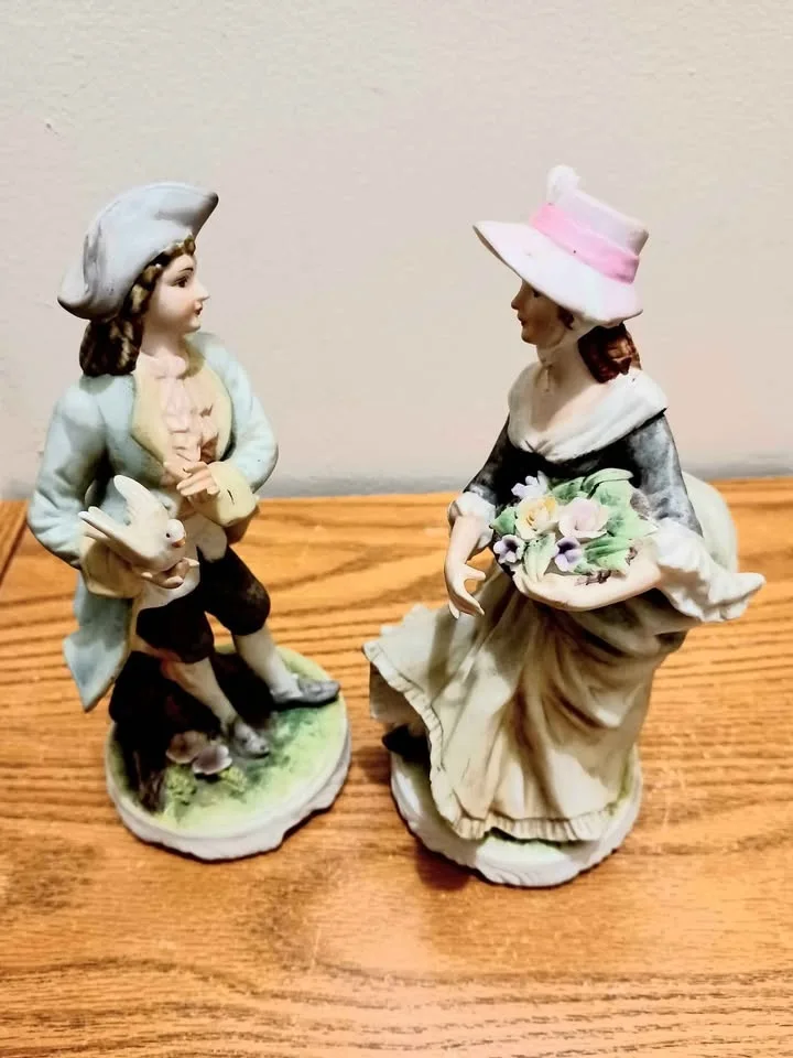 Hand Painted Porcelain Lefton China Elaine & Norman image indicator(2)