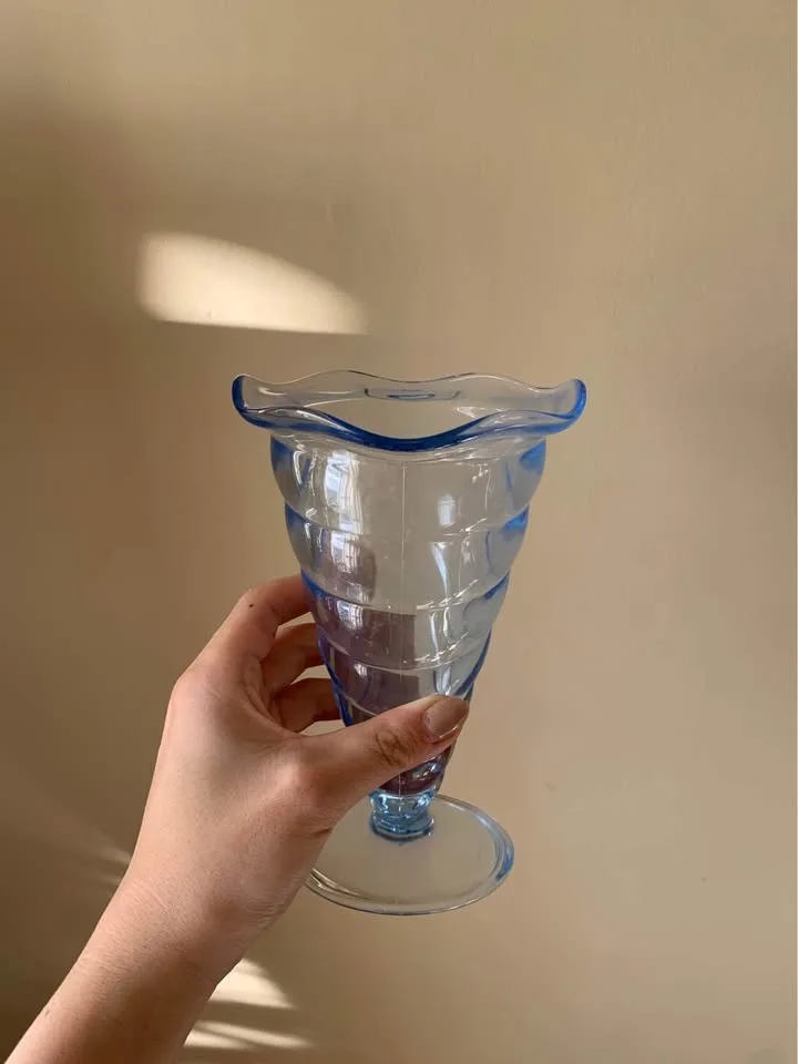 Vintage Bormioli Rocco Blue Swirl Dessert 6 Glasses image indicator(2)