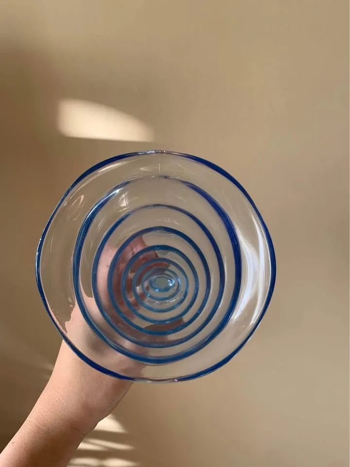 Vintage Bormioli Rocco Blue Swirl Dessert 6 Glasses image indicator(3)