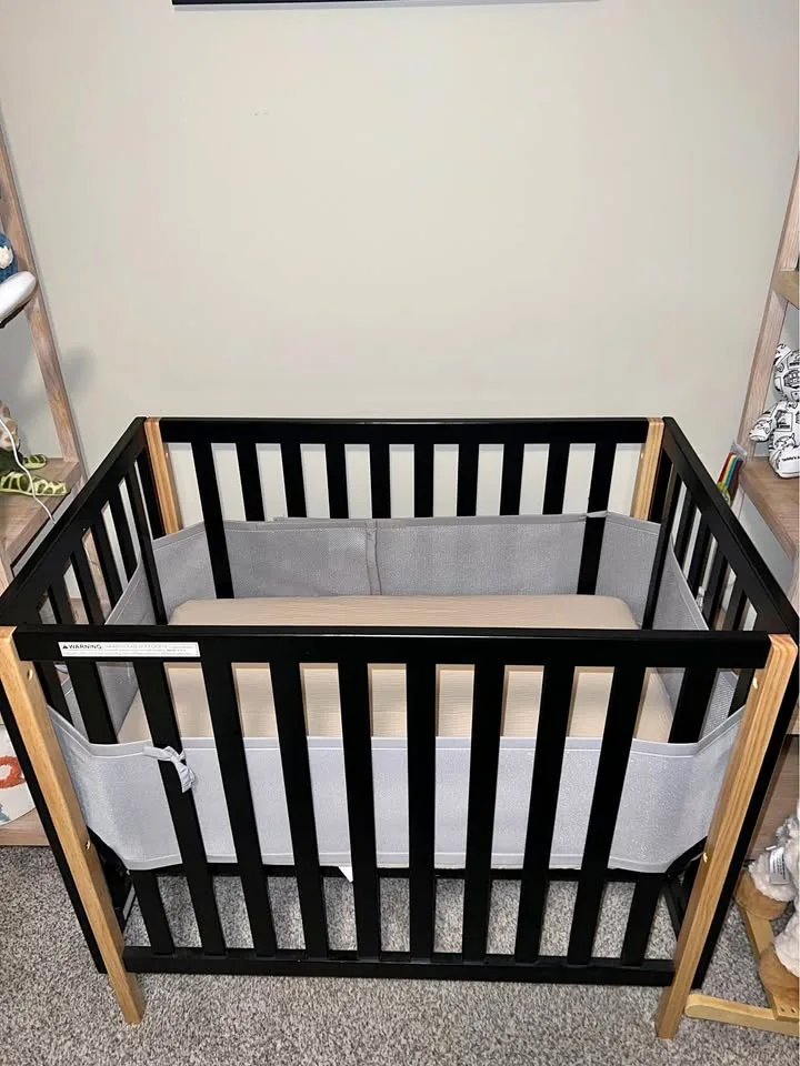 Baby Mini Crib, Mattress, Mesh Liner