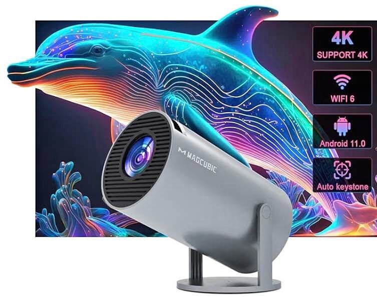HY300 Pro Mini Projector 4K1080P WIFI6 5G Bluetooth Android