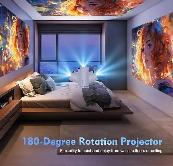 HY300 Pro Mini Projector 4K1080P WIFI6 5G Bluetooth Android image indicator(4)