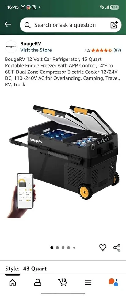 Car Refrigerator, 52 Quart Portable Fridge Freezer