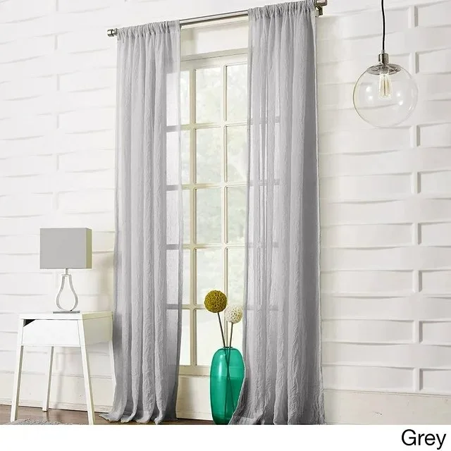 Silvia 50" x 84" Crushed Semi-Sheer Curtain Panel Model 918