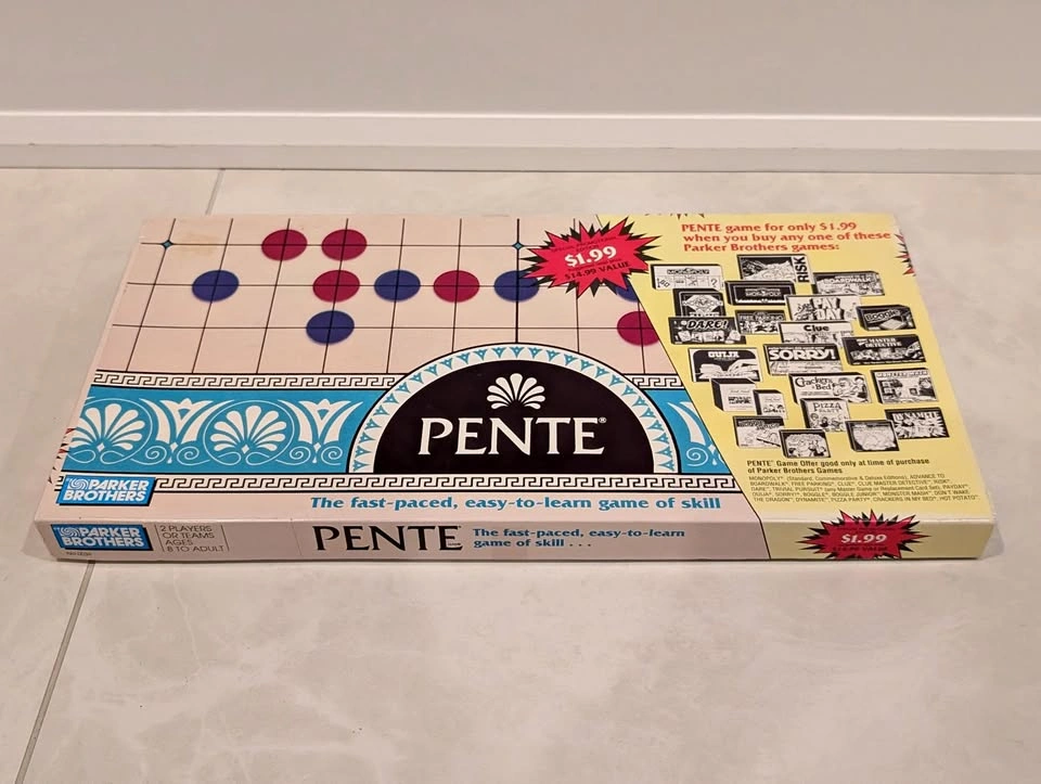 Vintage 1989 Parker Brothers Pente Board Game