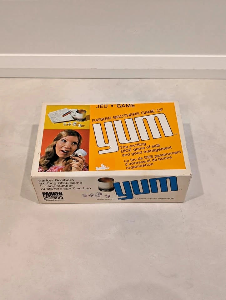 Vintage Parker Brothers YUM Dice Game