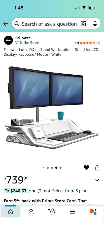 Fellowes Sit-Stand Workstation - Stand for LCD Display/ Keyboard
