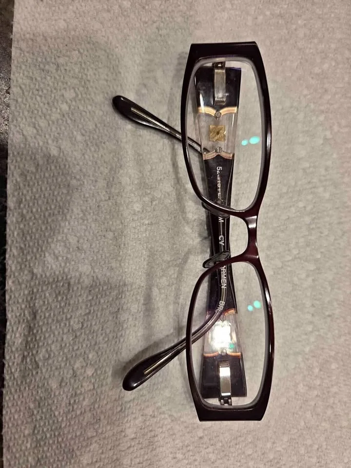 Brown framed glasses