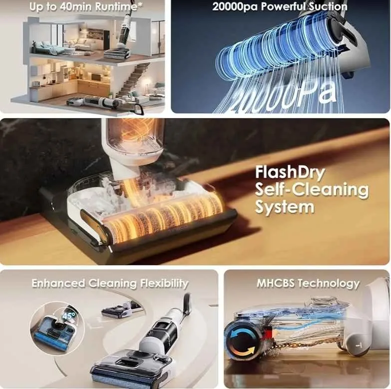 Tineco Floor ONE Stretch S6 Cordless Wet Dry Vacuum Mop image indicator(4)