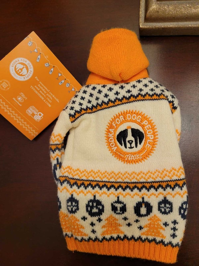 TITO'S For Dog People Holiday Knit Sweater Bottle Cover - photo 4