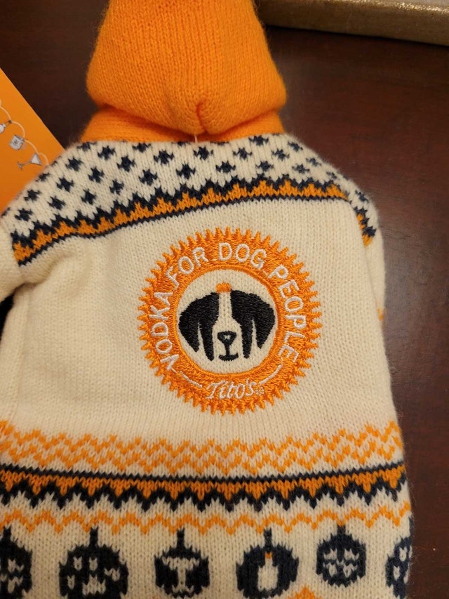 TITO'S For Dog People Holiday Knit Sweater Bottle Cover - photo 5