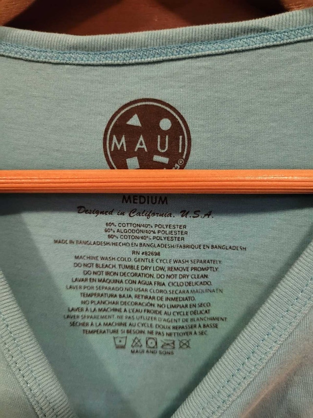Men's Medium Maui and Sons Teal Graphic Tank Top Shirt - photo 4