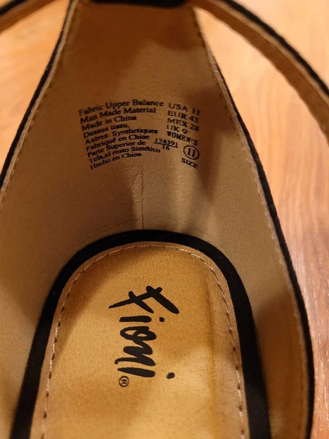 FIONI Black Women's US 11 Flats Sandals No Box image indicator(3)