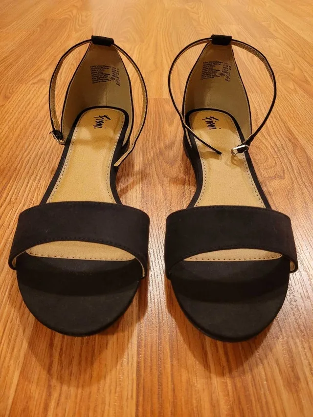 FIONI Black Women's US 11 Flats Sandals No Box image indicator(4)