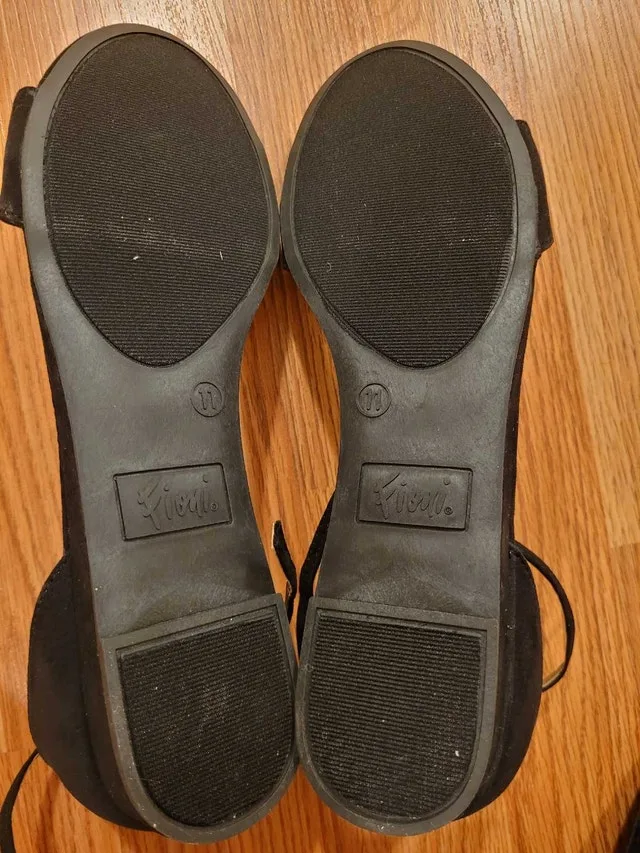 FIONI Black Women's US 11 Flats Sandals No Box image indicator(7)