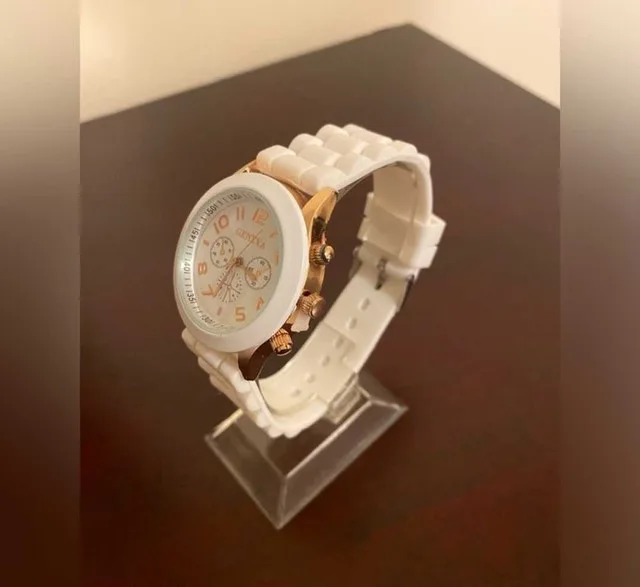 Women's Geneva White Watch image indicator(2)