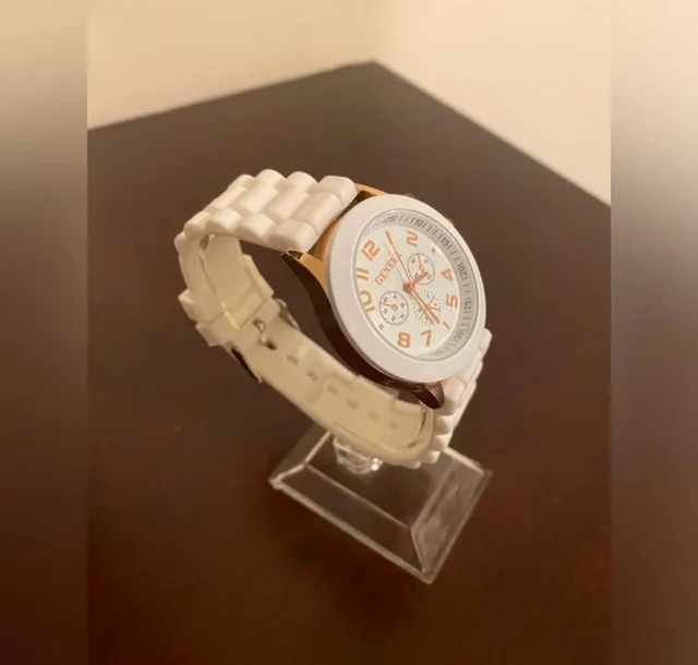 Women's Geneva White Watch image indicator(3)