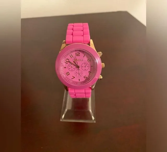 Women's Geneva Pink Silicone Watch