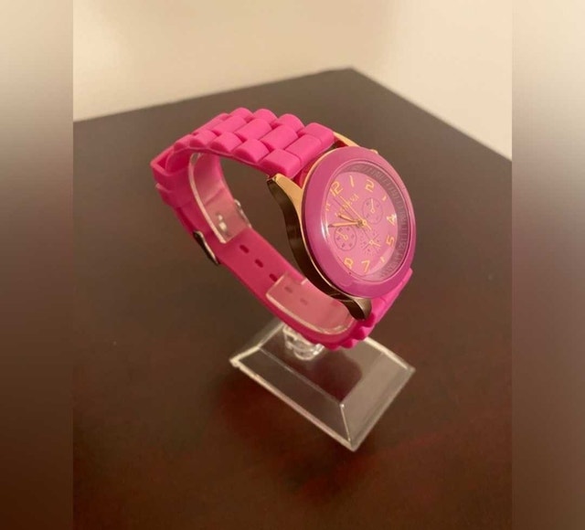 Women's Geneva Pink Silicone Watch - photo 3