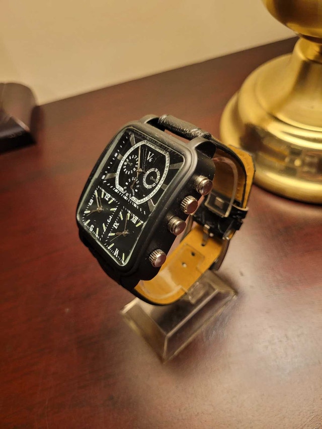 Brand New Black Multi-Dial Squared Men's Watch - photo 2
