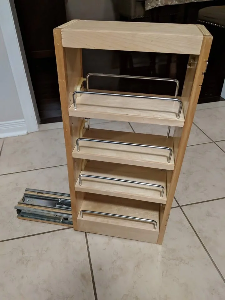 Rev-A-Shelf 5in Wood Hood Wall Cabinet Pull-Out Organizer