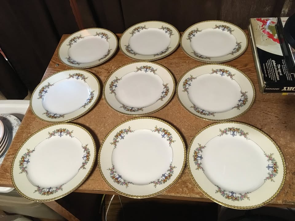 SET OF 9 NORITAKE M MODJESKA PATTERN PLATE 8.5" - photo 2