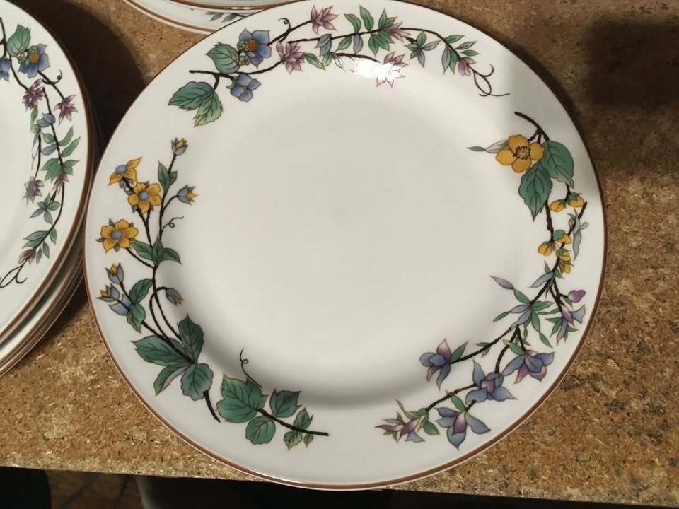 SET OF 21 WOODHILL BY CITATION FLORAL PATTERN PLATE 7 5/8" - photo 2