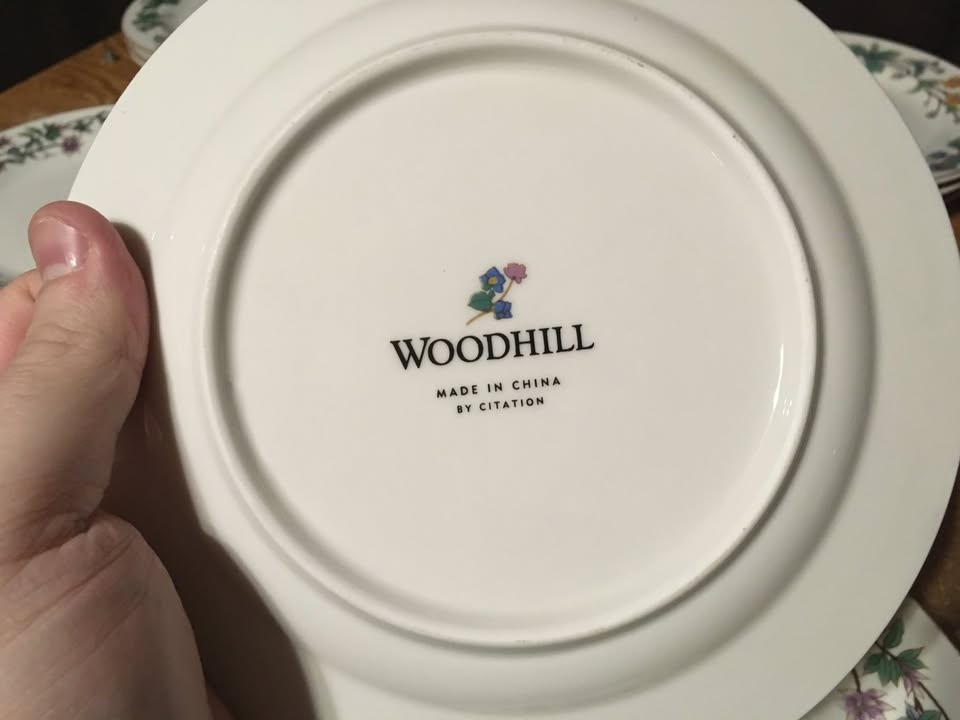 SET OF 21 WOODHILL BY CITATION FLORAL PATTERN PLATE 7 5/8" - photo 3