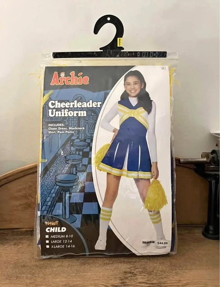Girls Archie Riverdale Cheerleader Halloween Costume Size Medium