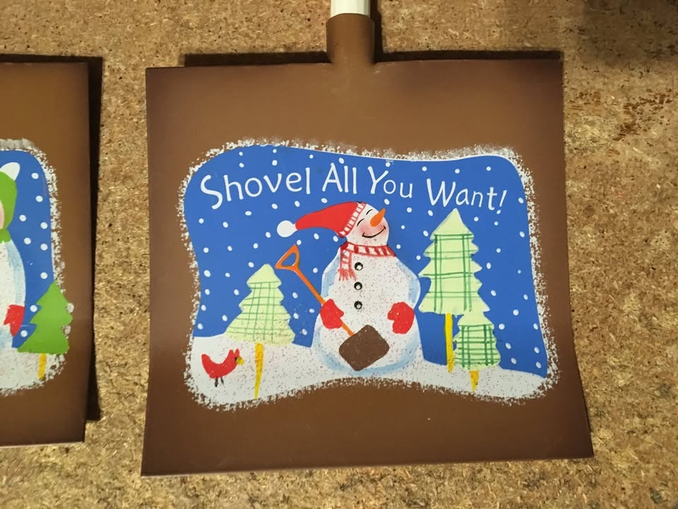 LOT OF 3 MINI SNOW SHOVELS SNOWMAN CHRISTMAS 12" WALL DECOR - photo 2