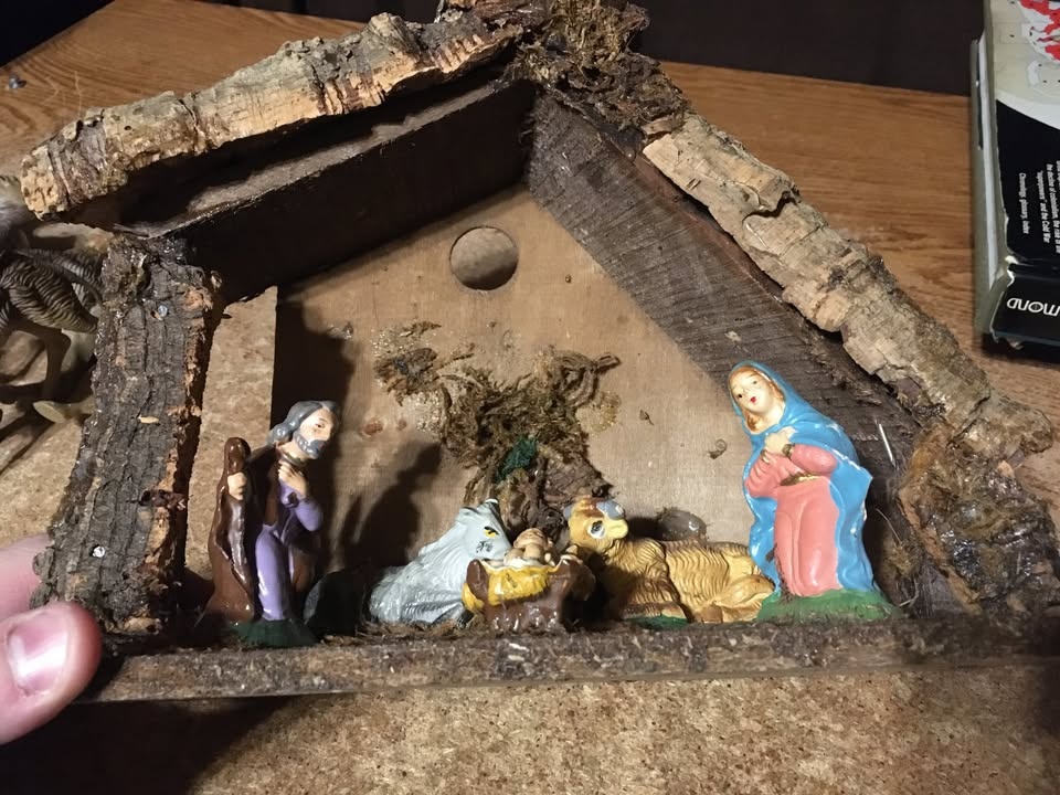 VINTAGE NATIVITY SCENE STABLE MARY JOSEPH CAMEL COW WISE MEN ITA - photo 4