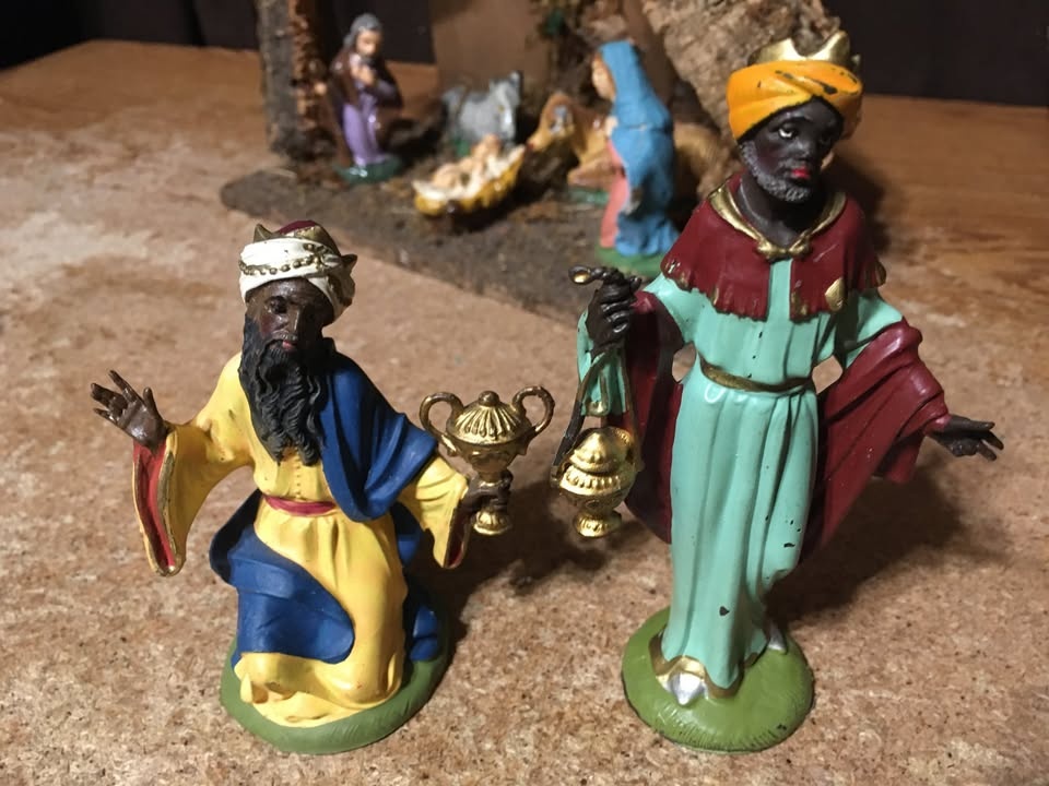 VINTAGE NATIVITY SCENE STABLE MARY JOSEPH CAMEL COW WISE MEN ITA - photo 5