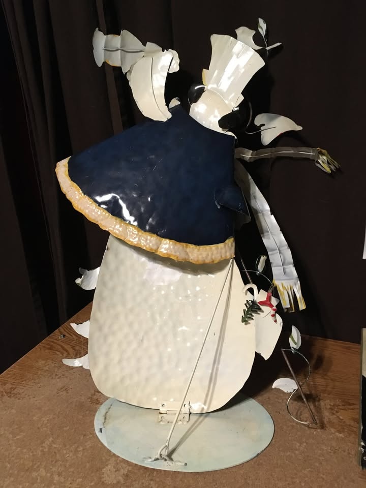 METAL SNOWMAN SCARF TREES GARDEN YARD DECOR FIGURE 28" - photo 4