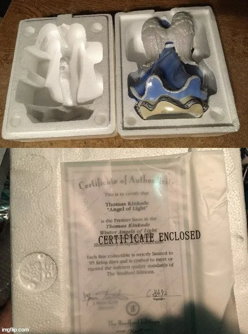 THOMAS KINKADE WINTER ANGEL OF LIGHT PORCELAIN CHRISTMAS FIGURIN image indicator(10)