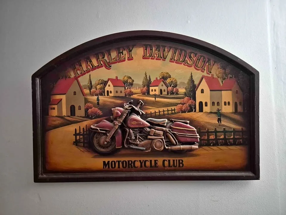 Vintage Harley 3d wood sign