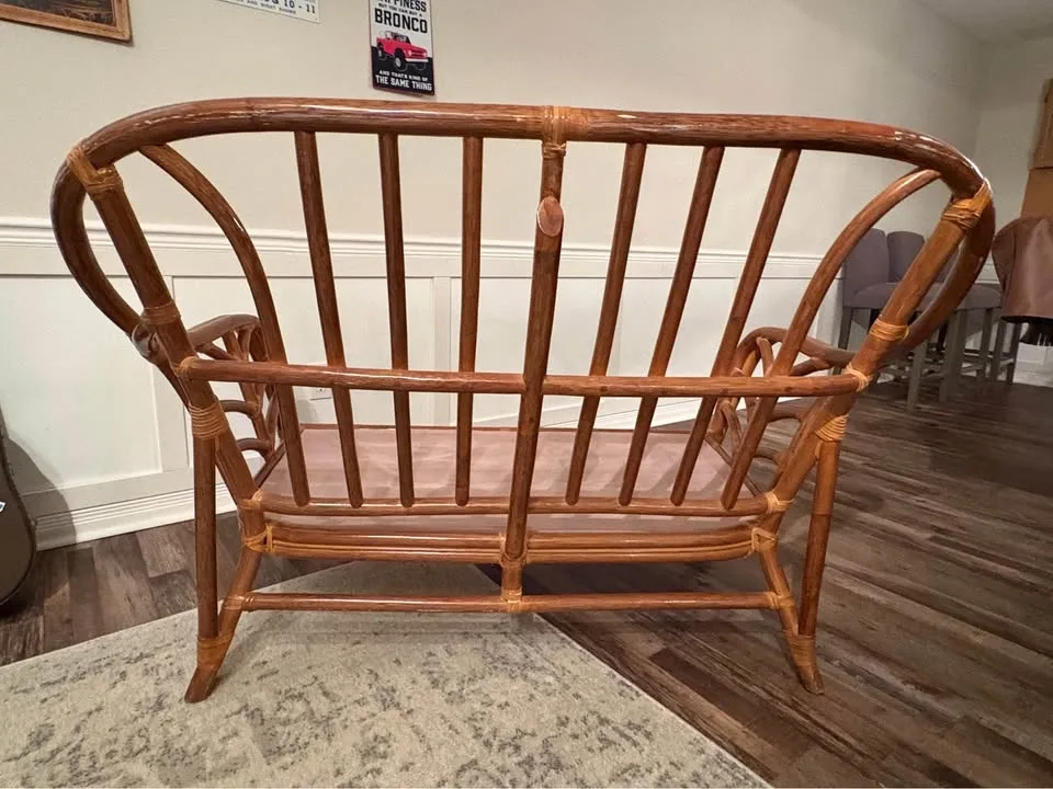 Rattan Love Seat with seat cushion image indicator(5)