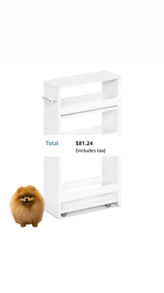 MARTY Slim White Storage Cart with Wheels – 4-Tier