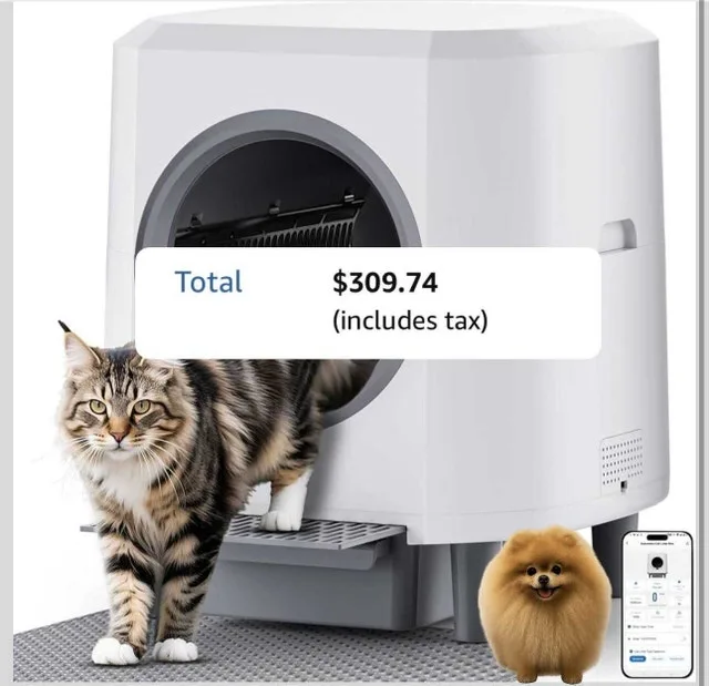 Ellenpent Self-Cleaning Cat Litter Box – White, X-Large