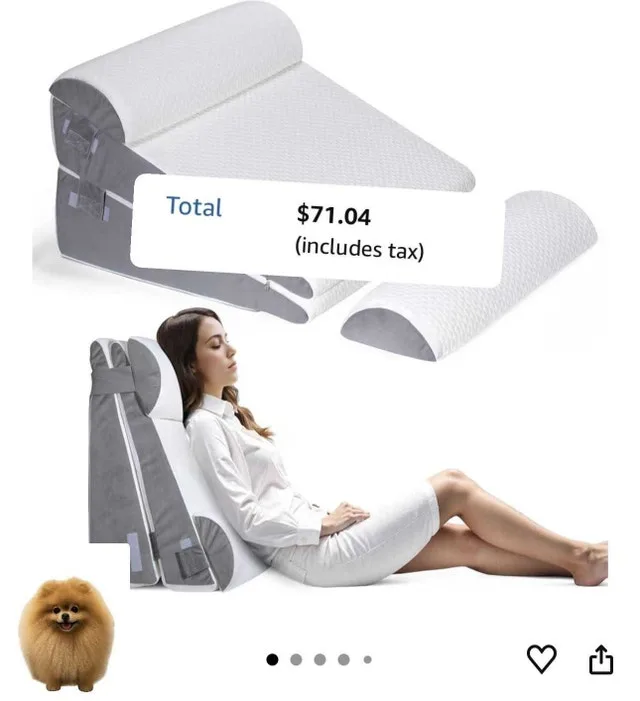 Ceecysaa Wedge Pillow for Headboard – Grey/White