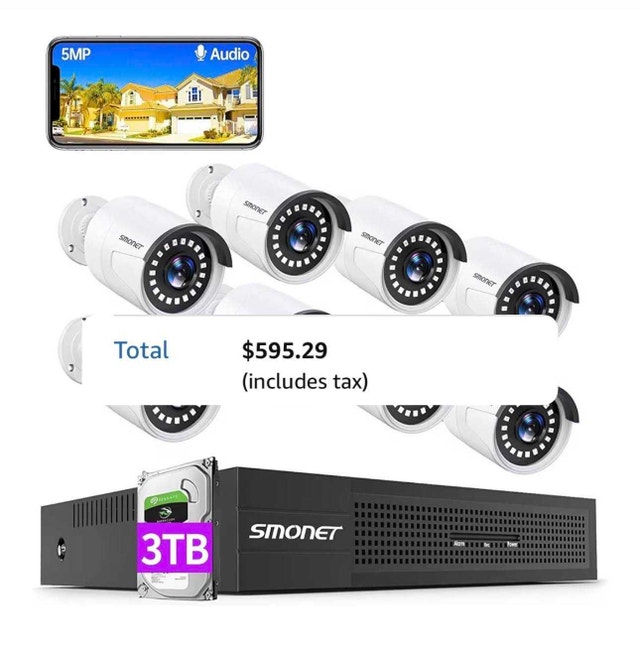SMONET 8-Channel 5MP POE Security Camera System