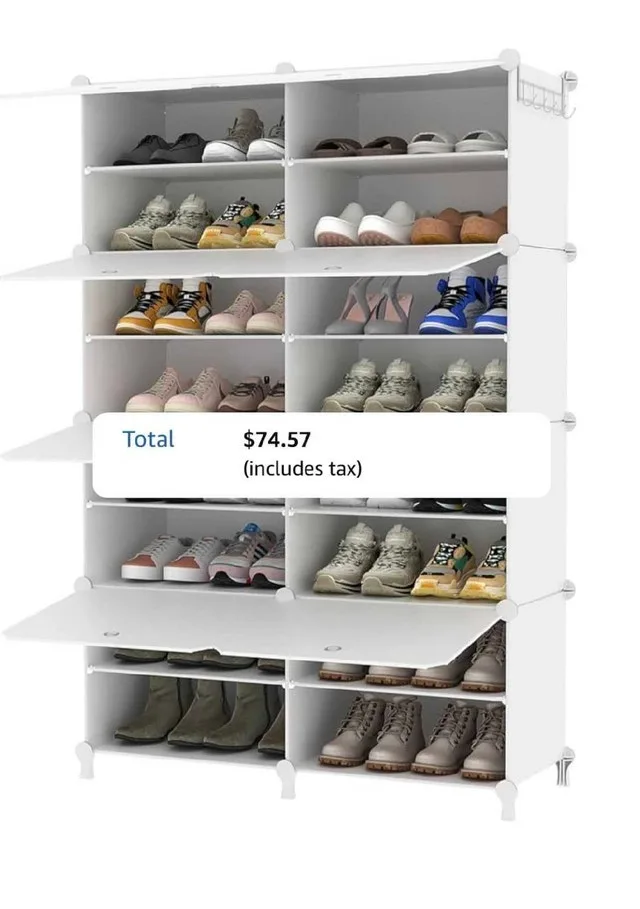 AWTATOS 32-Pair Shoe Rack – 8-Tier Shoe Orga