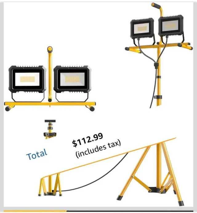 LED Work Light with Tripod Stand – Super Bright Dual-