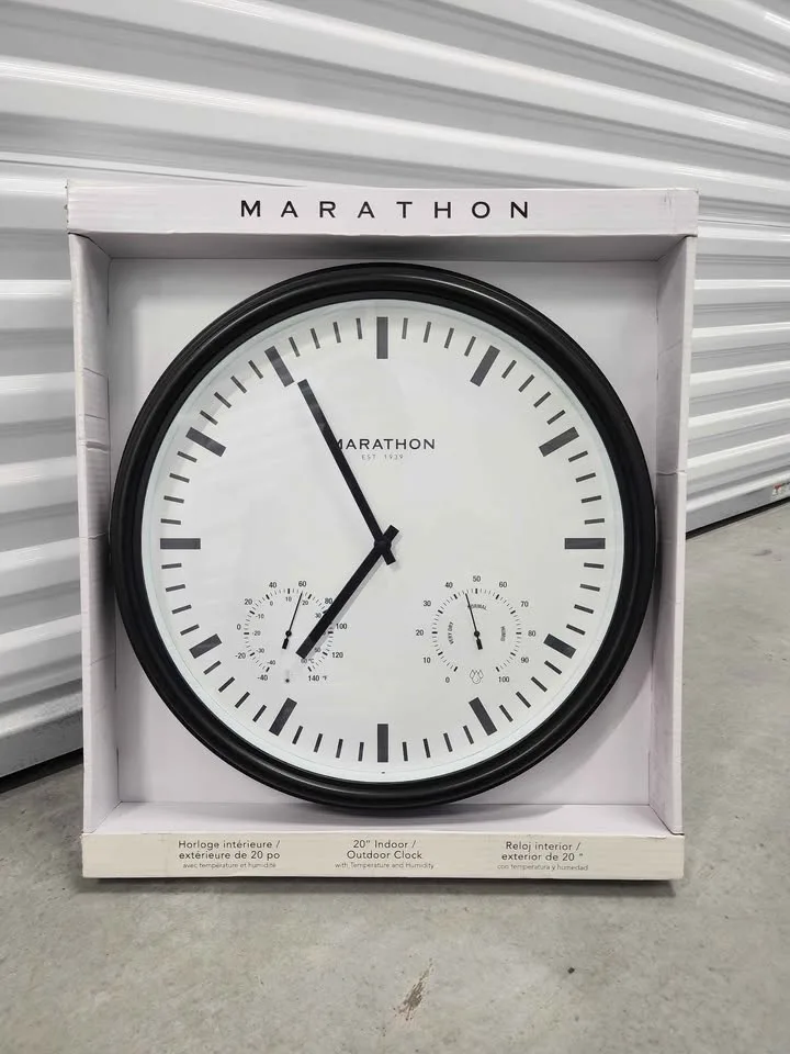 MARATHON Waterproof Wall Clock, Black - Large image indicator(7)