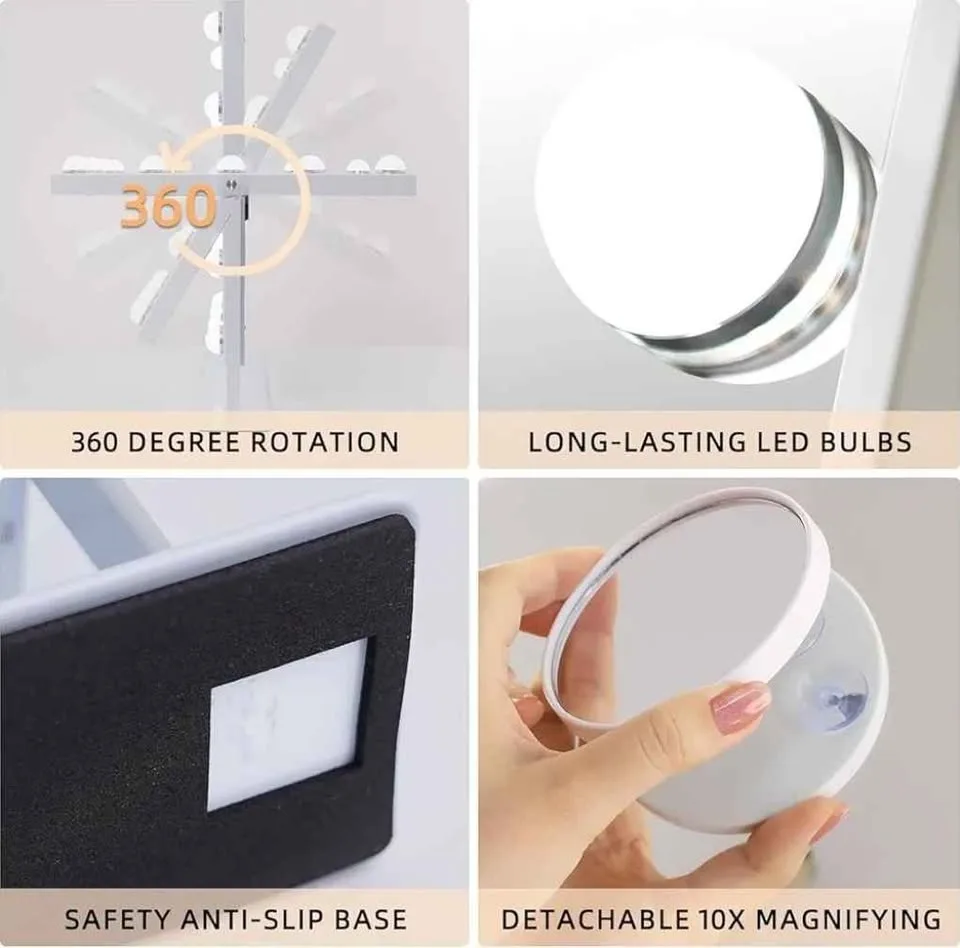 FENCHILIN Lighted Makeup Mirror image indicator(6)