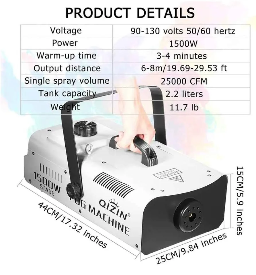 Smoke Machine Fog 1500 Watt with Wired and Wireless Control image indicator(5)