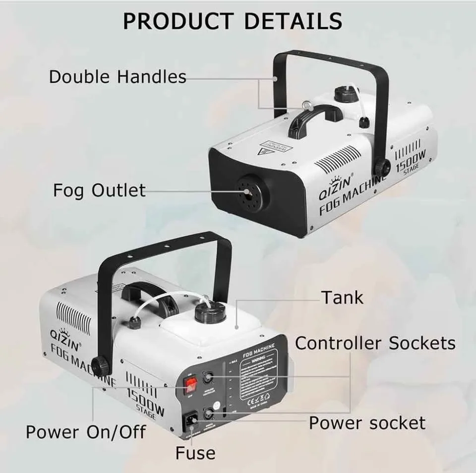 Smoke Machine Fog 1500 Watt with Wired and Wireless Control image indicator(7)