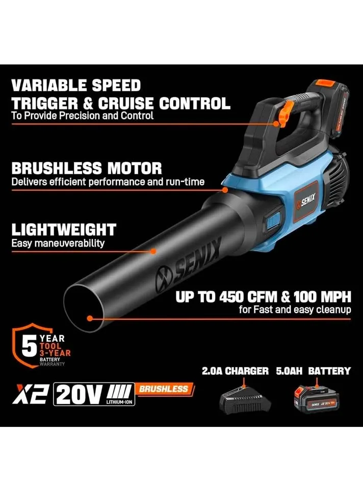 SENIX 20V Max Leaf Blower, Cordless, Brushless image indicator(2)